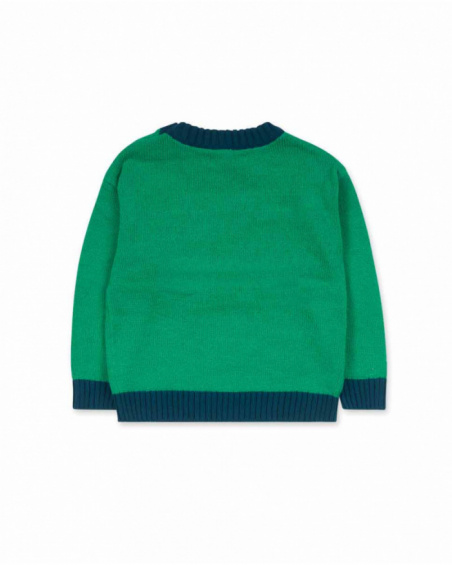 Maglia verde tricot per bambino Trecking Time