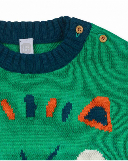 Maglia verde tricot per bambino Trecking Time