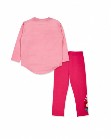 Completo in maglia rosa per bambina Besties