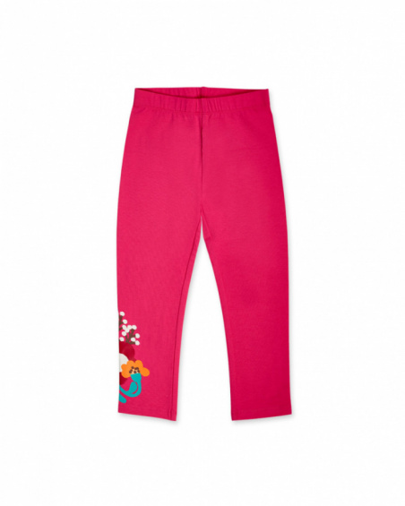 Leggings rosa in maglia per bambina Besties
