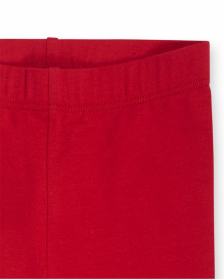 Leggings rosso in maglia da bambina Cattitude
