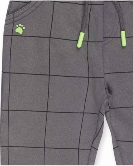 Pantalone felpato grigio per bambino Cattitude