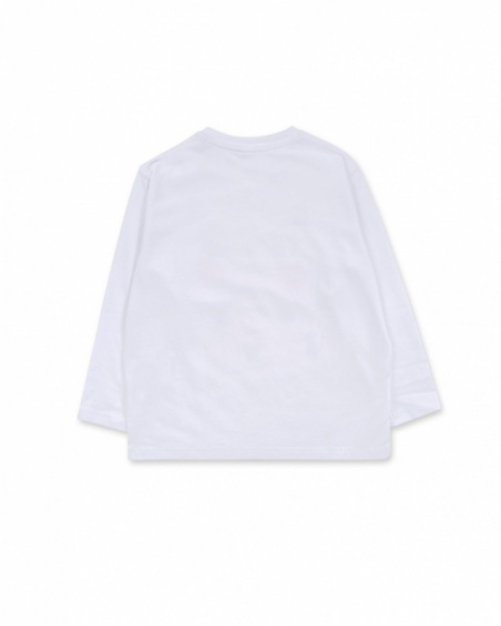 T-shirt bianca in maglia per bambina Cattitude