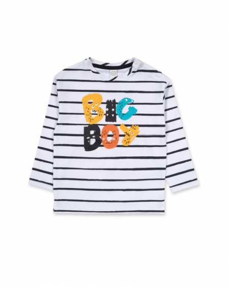 T-shirt bianca in maglia da bambino Big Hugs