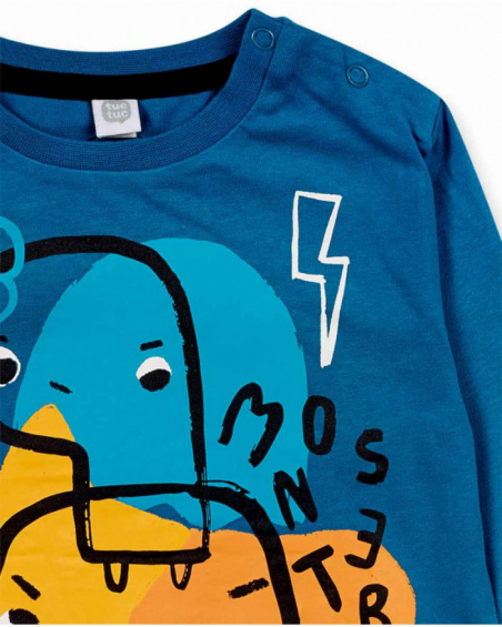 T-shirt blu in maglia per bambino Grandi Abbracci