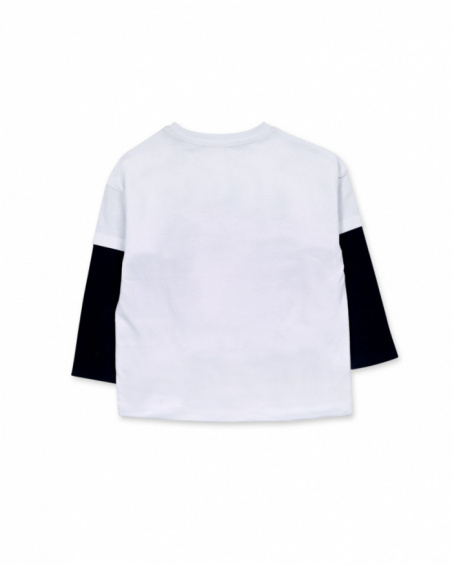 T-shirt bianca in maglia per bambino Grandi Abbracci