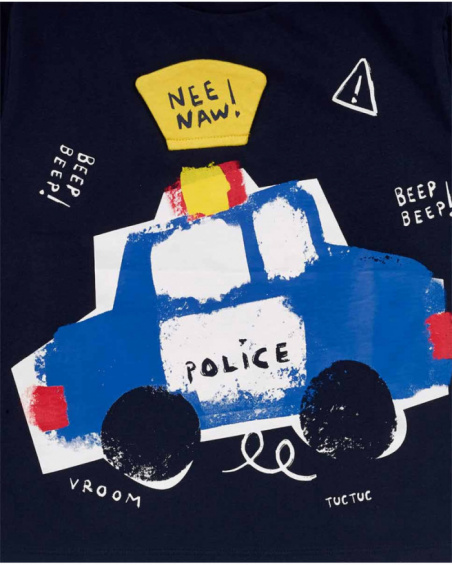 T-shirt blu in maglia per bambino della collezione Road to