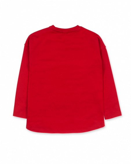 T-shirt in maglia rossa bambina Road to Adventure