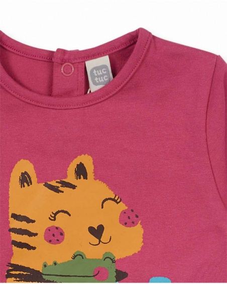 T-shirt in jersey rosa per bambina My Troop
