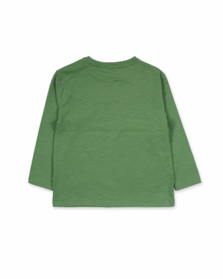 T-shirt verde in maglia per bambina My Troop