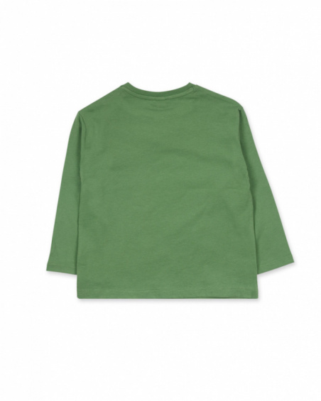 T-shirt verde in maglia per bambino My Troop