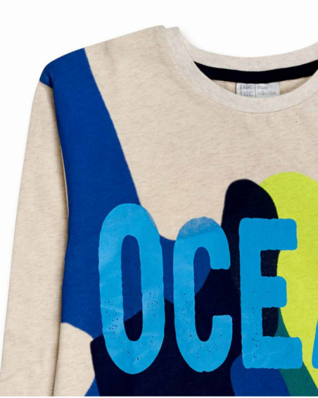T-shirt grigia in maglia per bambino Ocean Mistery