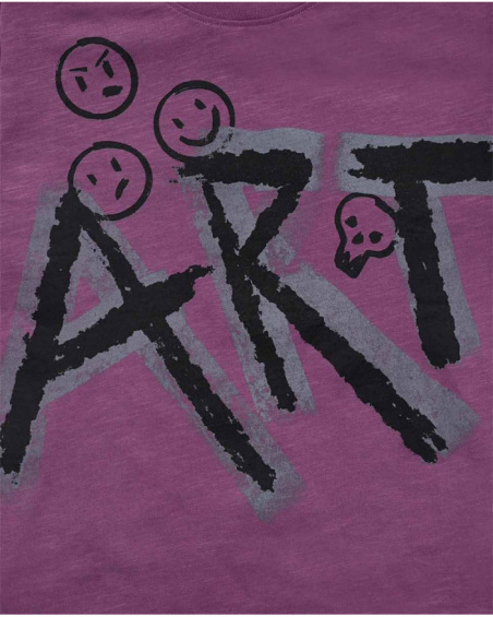 T-shirt in maglia lilla per bambino The New Artists