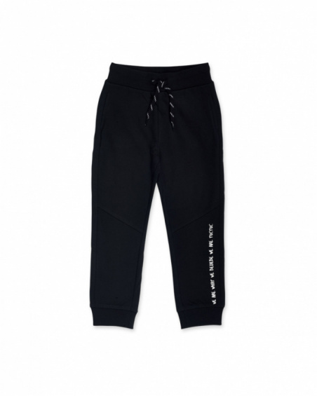 Pantalone in felpa nera per bambino Nice Price