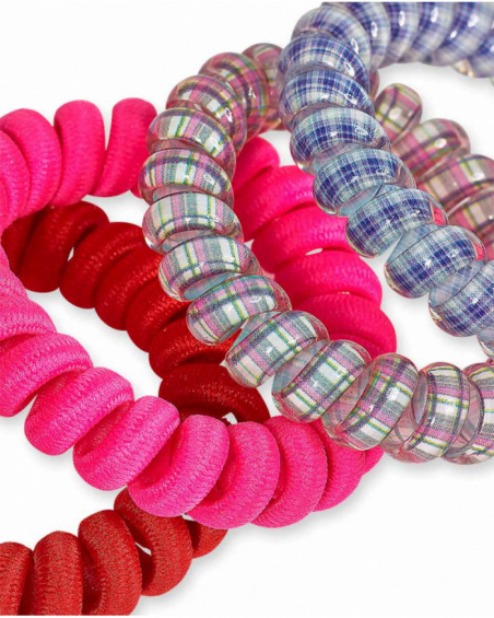 Confezione da quattro elastici per bambina rosa lilla Fav Things