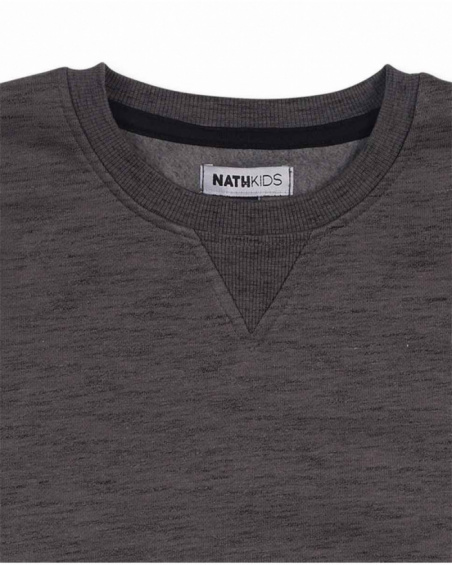 Felpa nera in maglia per bambino Altaverse