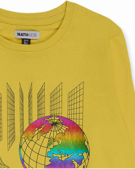 T-shirt gialla in maglia per bambino della collezione Alterverse