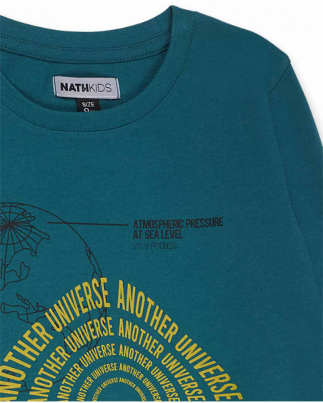 T-shirt blu in maglia per bambino della collezione Alterverse