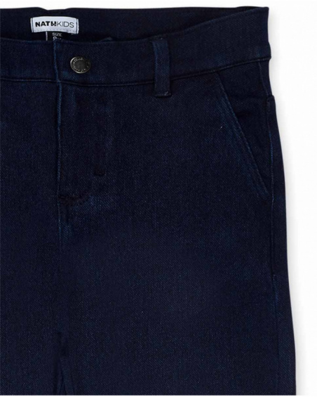 Pantaloni blu in maglia ragazzi della collezione Another