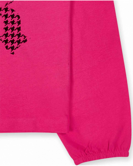 T-shirt rosa lavorata a maglia bambina collezione Dark Romance