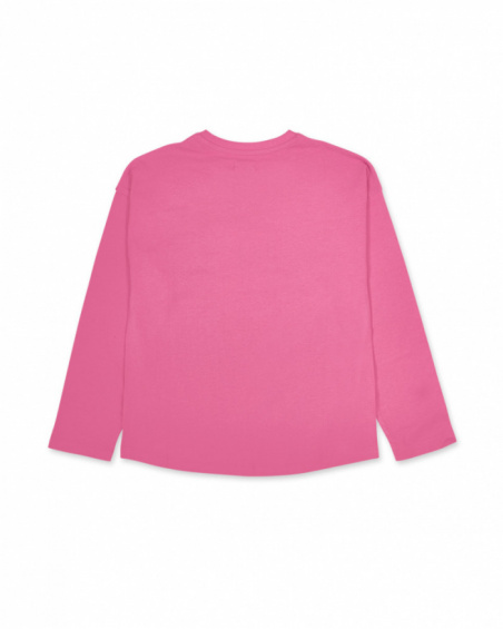 T-shirt rosa lavorata a maglia bambina della collezione Dark