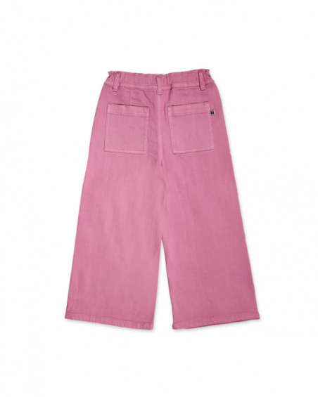 Pantaloni larghi rosa piatti per bambina della collezione