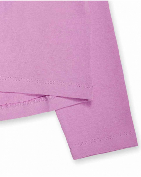 T-shirt rosa in maglia per bambina della collezione Digital