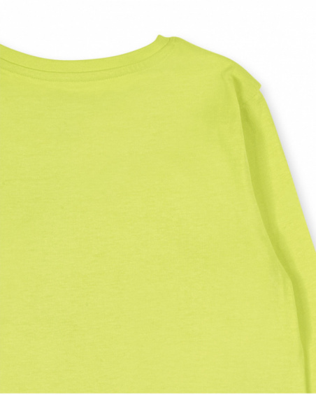 T-shirt gialla in maglia per bambina della collezione Digital