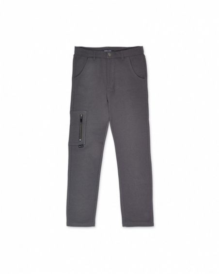 Pantaloni grigi in maglia per ragazzi della collezione Let's