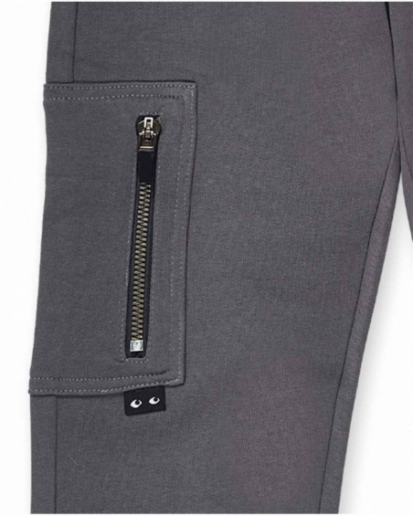 Pantaloni grigi in maglia per ragazzi della collezione Let's