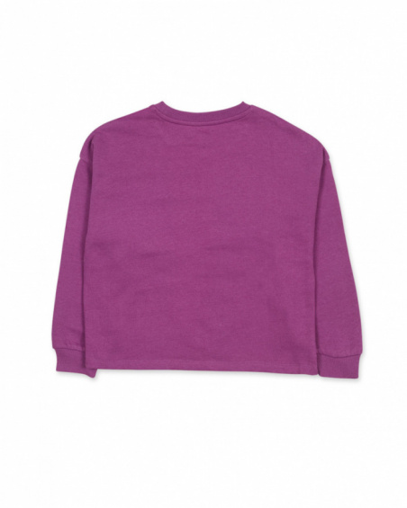 Felpa lilla in maglia per bambina della collezione Love to Learn