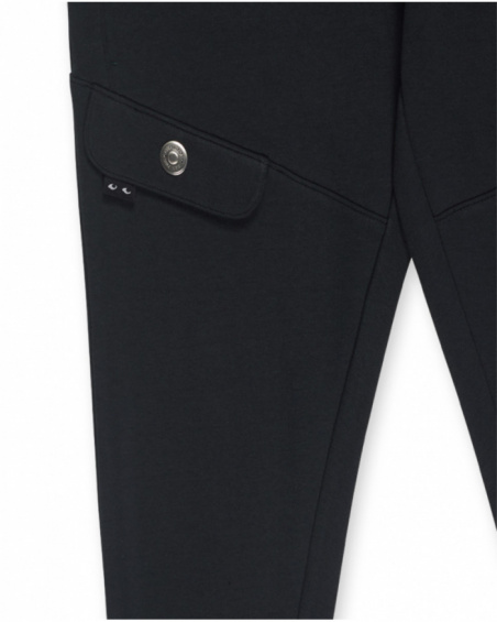Pantaloni neri in maglia per la collezione bambino New Horizons