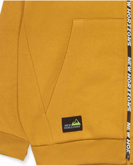 Felpa gialla in maglia per la collezione bambino New Horizons