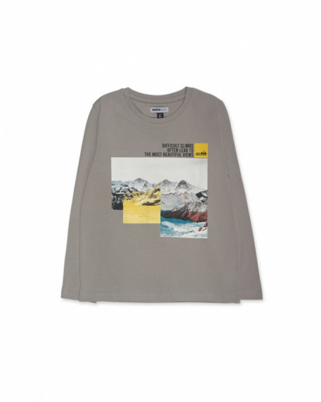 T-shirt grigia in maglia per la collezione bambino New Horizons