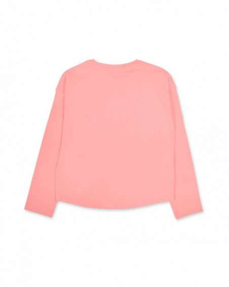 T-shirt rosa lavorata a maglia per bambina della collezione No