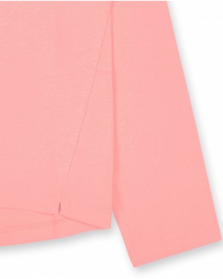 T-shirt rosa lavorata a maglia per bambina della collezione No