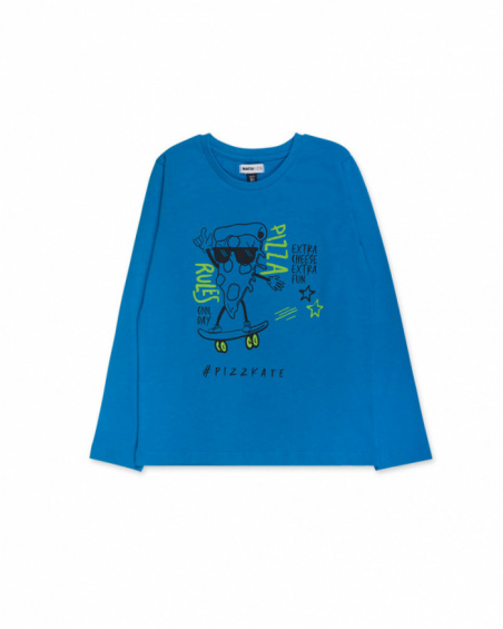 T-shirt blu in maglia per bambino della collezione SK8 Park