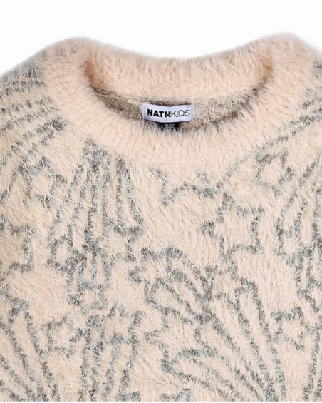 Maglia bianca in tricot per bambina della collezione Starlight