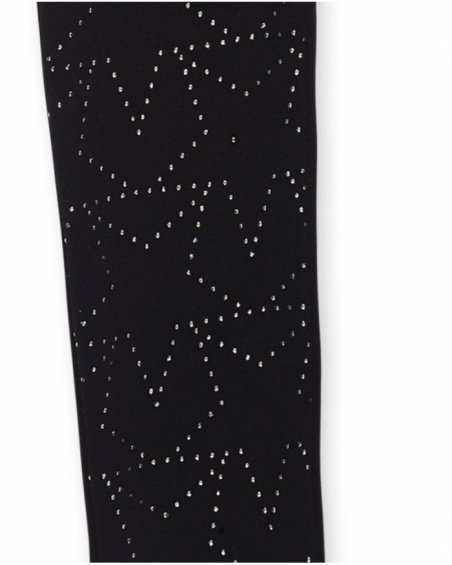 Leggings neri in maglia per bambina della collezione Starlight