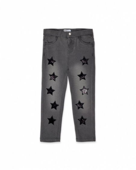 Pantaloni neri in maglia per bambina della collezione Starlight