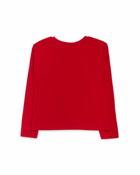 T-shirt rossa in maglia bambina della collezione Starlight