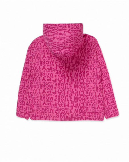 Giacca rosa lavorata a maglia per bambina della collezione