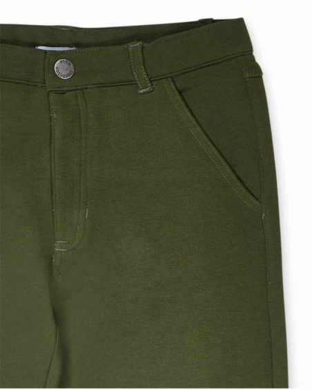Pantaloni verdi in maglia ragazzi della collezione Try New Path