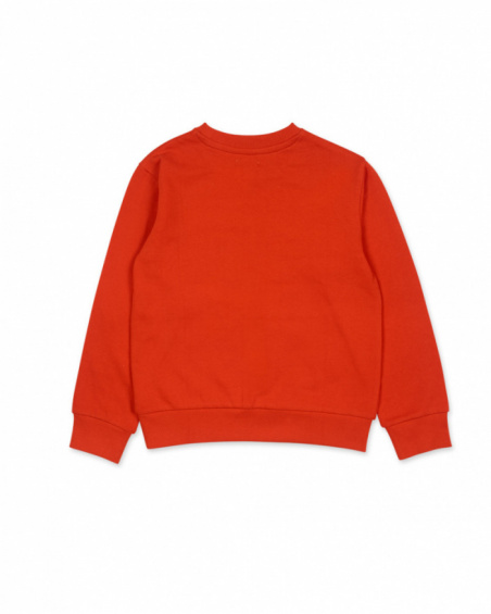 Felpa arancione in maglia per ragazzi della collezione Try New