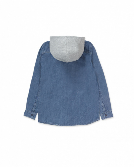 Camicia piatta blu per bambino della collezione Varsity Club