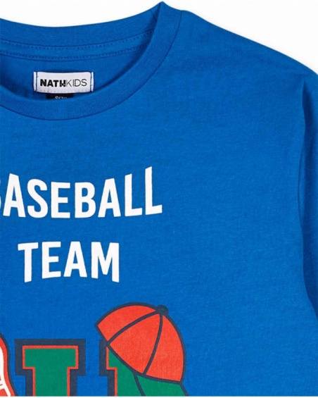 Camiseta punto azul de niño Varsity Club