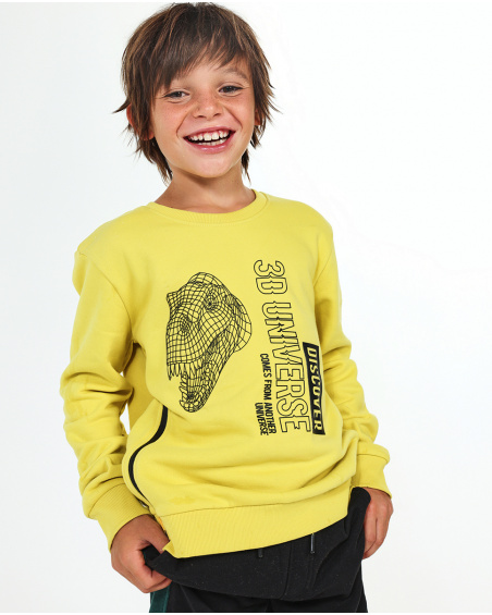 Felpa gialla in maglia per ragazzi della collezione Alterverse