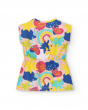 Abito in maglia giallo da bambina collezione Run Sing Jump