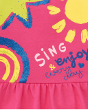 Abito rosa in maglia da bambina collezione Run Sing Jump