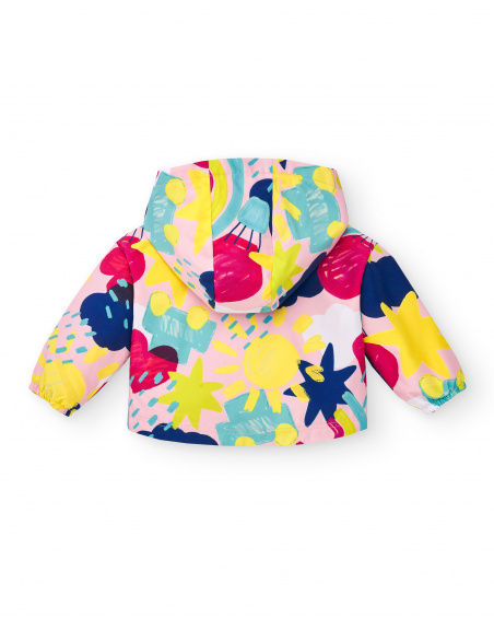 Giacca a vento rosa da bambina collezione Run Sing Jump